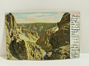 c.1900 Grand Canyon Aerial View from Yellowstone National Park Vintage Postcard