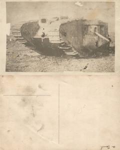  WWI TANK REAL PHOTO POSTCARD ANTIQUE RPPC