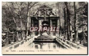 Paris Old Postcard Luxembourg Gardens Medici Fountain