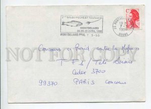 421500 FRANCE 1990 year FISHING Montbeliard Ppal ADVERTISING real posted COVER