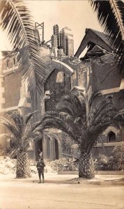 Long Beach California St Anthony Church  Earthquake Ruins Real Photo PC AA64637