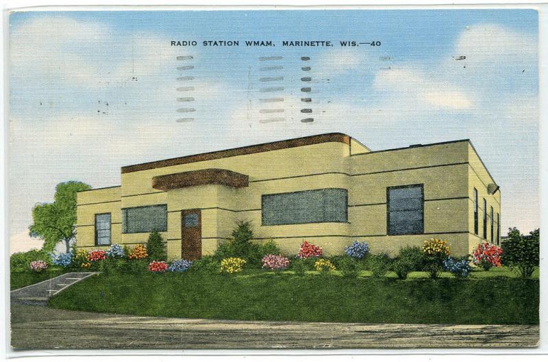 Radio Station WMAM Marinette Wisconsin 1964 postcard