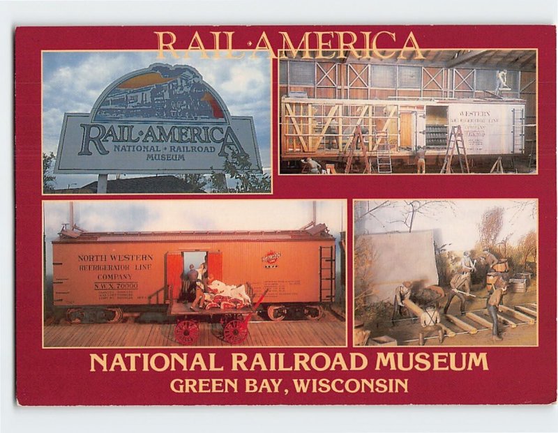 Postcard Rail-America, National Railroad Museum, Green Bay, Wisconsin