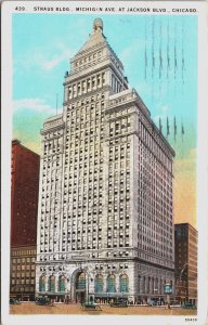 Straus Building Michigan Avenue Chicago Illinois Vintage Postcard C157