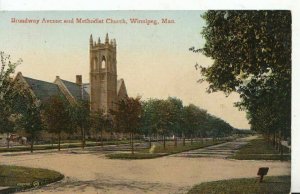 Canada Postcard - Broadway Avenue & Methodist Church, Winnipeg - Man - Ref 2071A