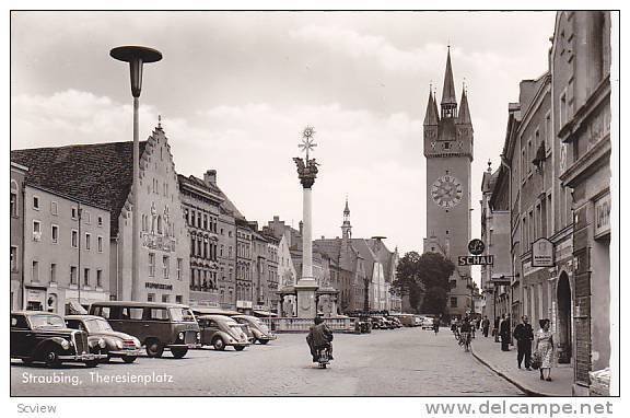 RP, Clock, Schau, Theresienplatz, Straubing, Bavaria, Germany, 1920-1940s