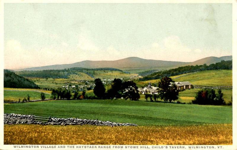 VT - Wilmington. Village, Haystack Range from Stow Hill, Child's Tavern