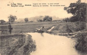 Belgian Congo 1913 Rice Irrigations Main Canal Agriculture Kitolba postcard B983
