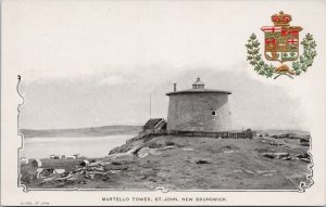 Martello Tower St John NB New Brunswick Patriotic Embossed Unused Postcard H61