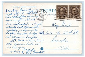 1934 Post Office Building Pratt Kansas KS Vintage Posted Postcard