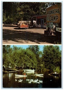 c1950'sc Hiawatha Camp Mobile Home Park Kelowna BC Canada Multiview Postcard