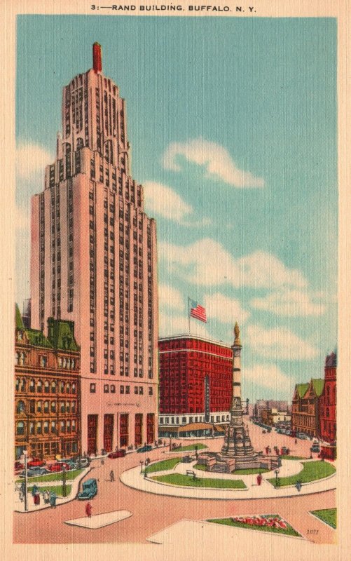 Vintage Postcard 1920's Rand Building Buffalo New York N.Y. Structure Attraction
