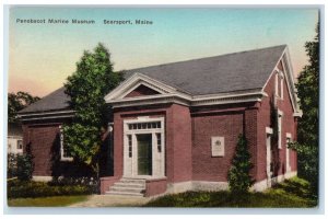 c1940's Penobscot Marine Museum Searsport Maine ME Handcolored Vintage Postcard 