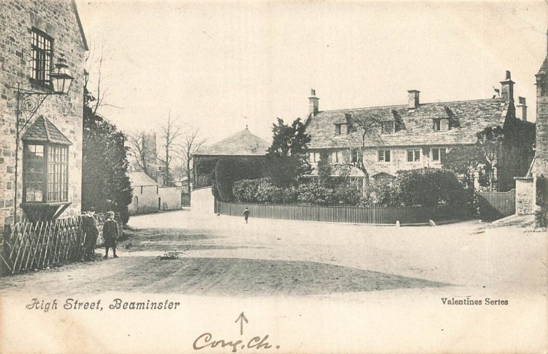 BEAMINSTER DORSET ENGLAND~HIGH STREET~1904 PHOTO POSTCARD