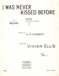 I Was Never Kissed Before Kiss The Bride Musical 1950s Sheet Music