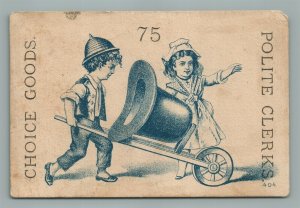 NEWARK NJ HATTERS H.H.EHLERS ADVERTISING ANTIQUE TRADE CARD