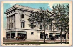 Billings Montana 1920s Postcard Masonic Temple