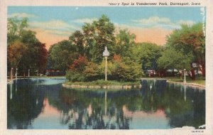 circa 1920's Vanderveer Park Davenport Iowa Postcard 2R5-451