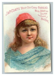 Vintage 1880's Victorian Trade Card J & P Coats Best Six-Cord Thread - Sewing