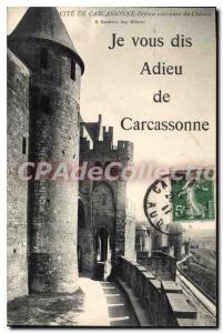 Postcard Old Cite du Chateau Carcassonne external Defense