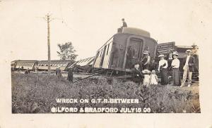 Gilford & Bradford Train Wreck on Grand Trunk Railroad 1906 RPPC