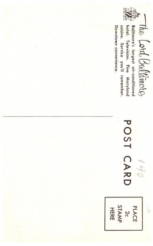 Maryland Baltimore Lord Baltimore Hotel