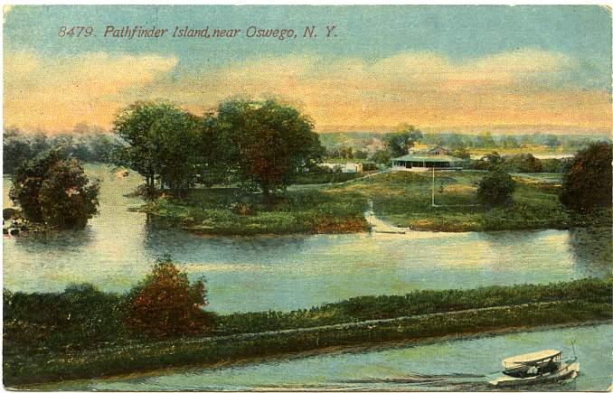 Pathfinder Island Clubhouse of Pathfinder Boat Club Oswego River near Fulton NY 