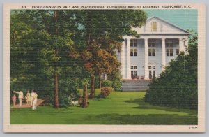 Linen~Rhododendron Hall Playground Ridgecrest Baptist Assembly~Vintage Postcard