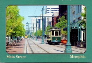 Tennessee Memphis Trolley On Main Street