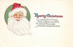 F73/ Santa Claus Merry Christmas Holiday Postcard c1910 Smile Big Beard 5