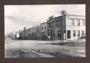 REAL PHOTO BEACH NORTH DAKOTA DOWNTOWN MAIN STREET SCENE OSTCARD COPY