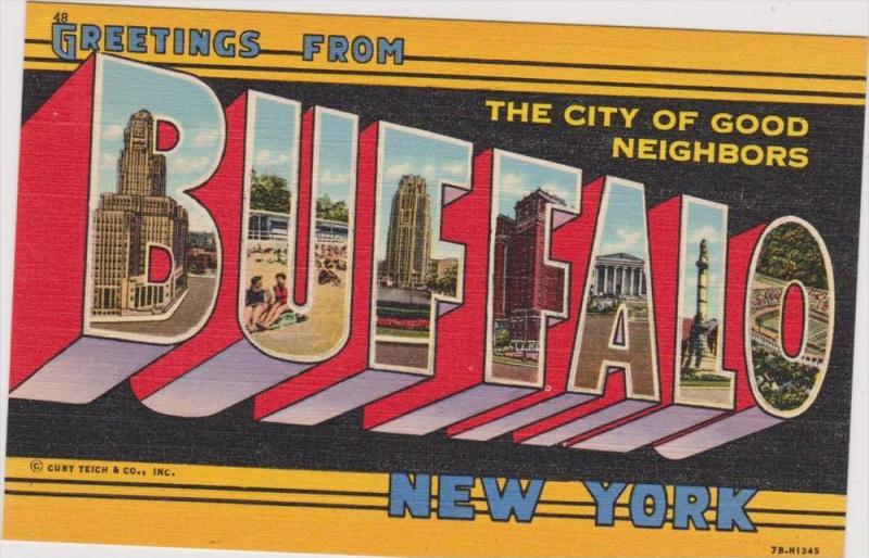 LP06  LARGE letter, Buffalo, New York, NY, postcard.