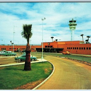 c1950s Phoenix Ariz Entrance Sky Harbor Airport Sharp Chrome Airplane Tower A224