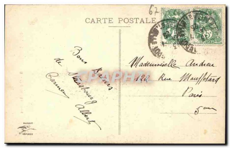 Postcard Old Strasbourg Storks nest