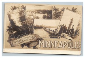 Vintage Early 1900's RPPC Postcard Greetings From Minneapolis POSTED