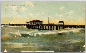 1909 Fishing Pier Asbury Park New Jersey NJ Ocean View Posted Postcard