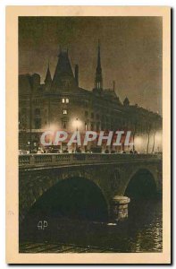 Old Postcard Paris Night Courthouse