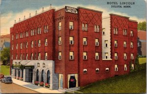 Linen Postcard Hotel Lincoln in Duluth, Minnesota