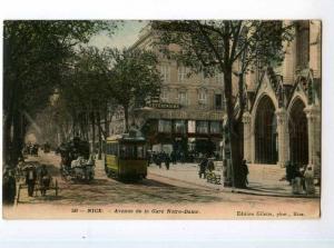 247892 FRANCE NICE Avenue Gare Notre-Dame TRAM Vintage RPPC