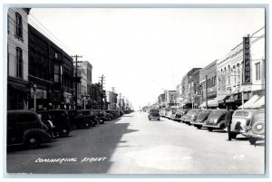 Lebanon Missouri RPPC Photo Postcard Commercial Street Classic Cars 1940 Vintage