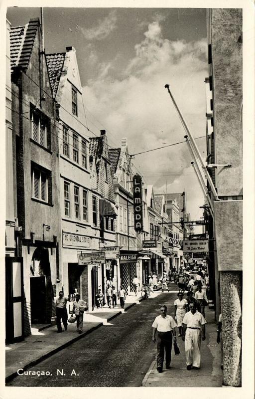 curacao, N.W.I., WILLEMSTAD, Heerenstraat, Main Shopping Street, La Moda (1950s) 