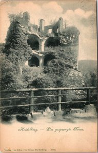 VINTAGE POSTCARD THE BLOWN-UP TOWER AT HEIDELBERG GERMANY EARLY 1900s