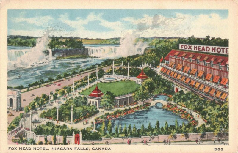 Fox Head Hotel, Niagara Falls, Canada Pub. by F.H. Leslie Postcard