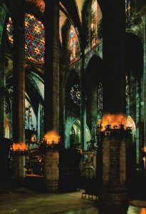 Postcard Palma La Catedral XIII Century Detalle De Su Interior Mallorca Baleares