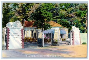 1951 Entrance To Memphis Zoo Memphis Tennesse TN Posted Vintage Postcard