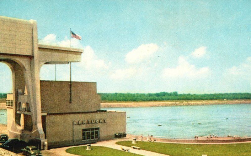 Vintage Postcard Gigantic Dam & Lake Across Tennessee River Western KY