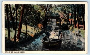 RPPC tinted- Transport in Giethoorn NETHERLANDS Postcard