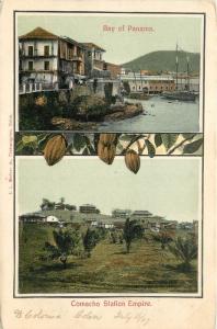 Dual View Showing Bay Of Panama & Comacho Station EmpirePostcard