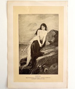 Sappho At The Sea Victorian Print 1901 Woman History Ephemera DWP4C