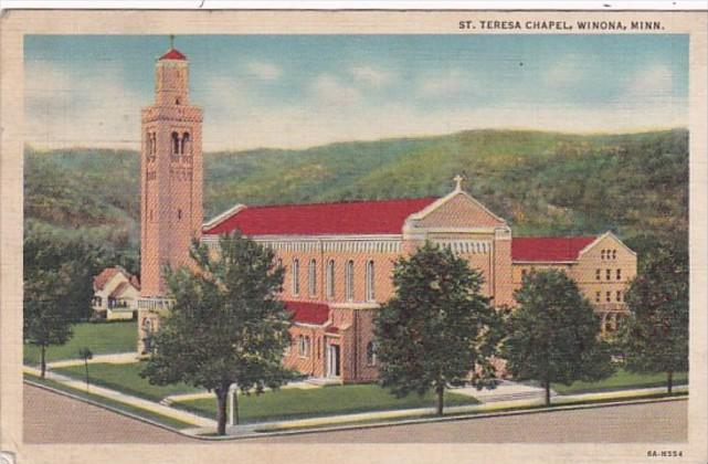 Minnesota Winona St Teresa Chapel 1937 Curteich